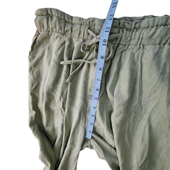 Thread Supply Linen Pants Size Large Light Green Color Elastic Waist - Picture 9 of 12